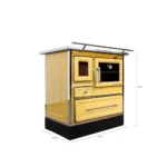 Cocina a Leña Calbuco MZ 80 Amarillo+Kit de 5" - Imagen 4