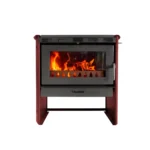Estufa a Leña  Tirolesa Burdeo con Kit de 6" - Imagen 2