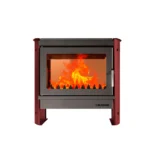 Estufa a Leña Tirolesa Doble Cara Burdeo