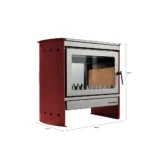 Estufa a Leña Tirolesa Doble Cara Burdeo - Imagen 12