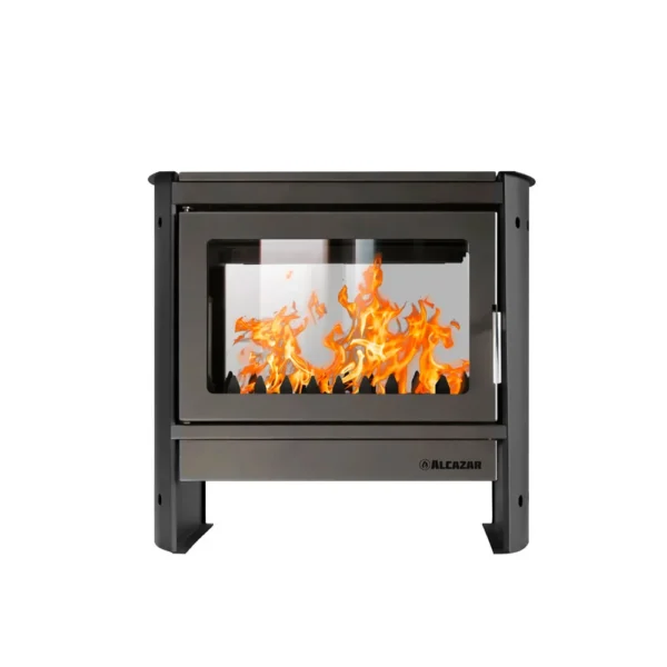 Estufa a Leña Tirolesa Doble Cara Gris C/Lenta