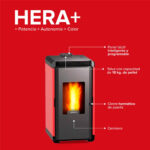 Pack Estufa pellet Hera+ Rojo + Kit - Imagen 6