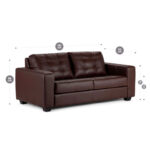 Sofá Dali 3 Cuerpos  Cuero Marrón Rosen - Imagen 9