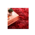 Alfombra shaggy ondas 160x230 cm rojo - Imagen 7