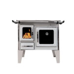 Cocina  Leña 4P Modelo Glass Baja 82x56 Blanco