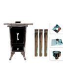 Cocina Leña Negra 1 Plato + Kit INOX