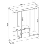 Closet Amendola 6 Puertas 2 Cajones 149x47x181 - Imagen 6