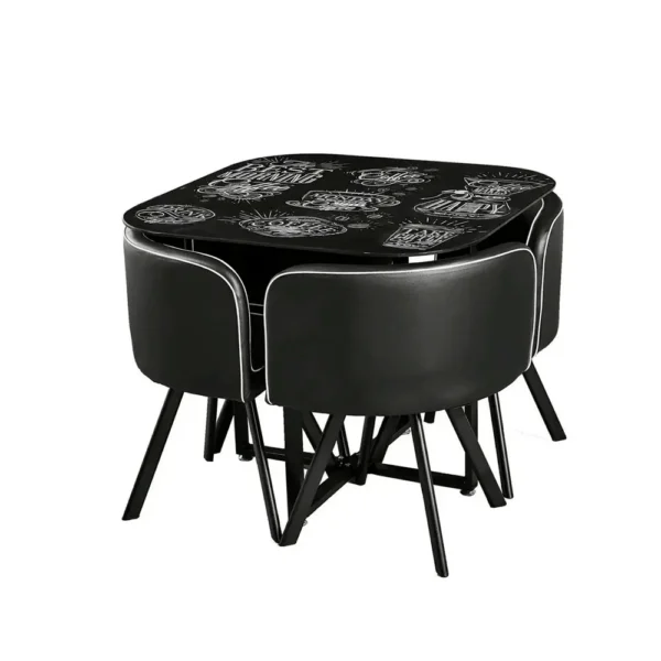 Comedor Glass Con 4 Sillas 90 x 90 cm