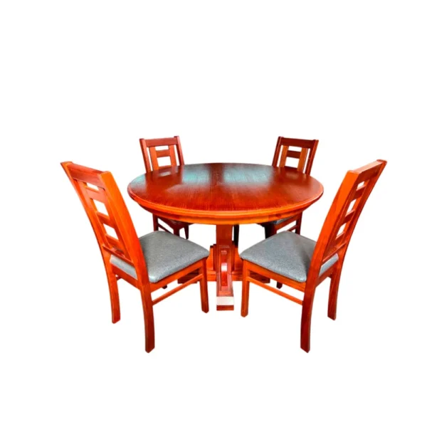 Comedor Redondo 4 Sillas Tapizadas