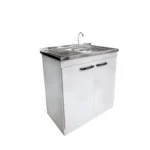 Kit Mueble Lavaplatos 80 cm izquierdo color Blanco