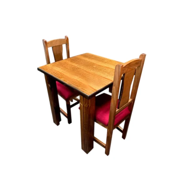 Comedor 2 Sillas Mesa Cuadrada Eucalipto