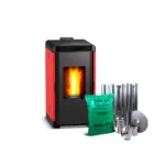 Pack Estufa pellet Hera+ Rojo + Kit
