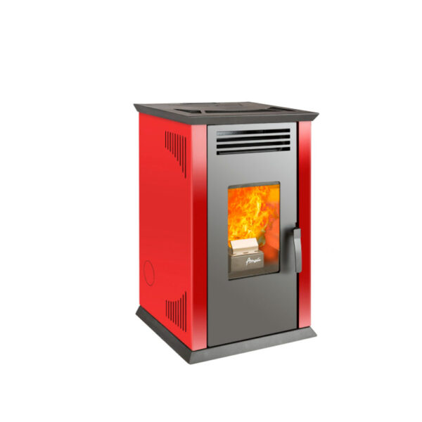 Estufa a Pellet Italy 8100 Plus Rojo Italiano