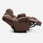 Sofá Reclinable 3 Cuerpos Arles Tela Chex Café - Imagen 6