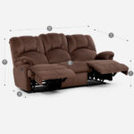 Sofá Reclinable 3 Cuerpos Arles Tela Chex Café - Imagen 8