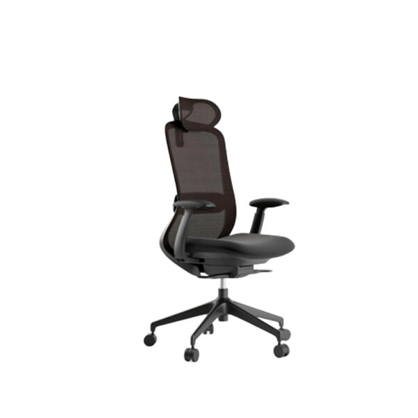 Silla  Ergonómica BES Negra con Cabecero