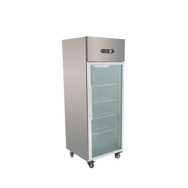 Refrigerador Acero Inox 1 puerta de vidrio