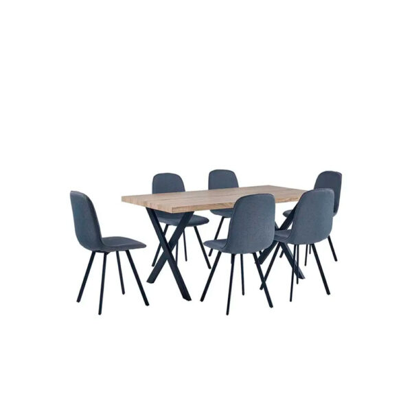 Comedor 6 sillas Tomasa natural/gris M+Design