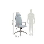 Silla ejecutiva con cabecera Emma gris - Imagen 6