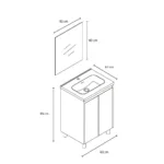 Mueble Vanitorio Cairo + Lavamanos + Espejo - Imagen 7