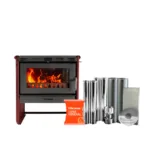 Estufa a Leña  Tirolesa Burdeo con Kit de 6"