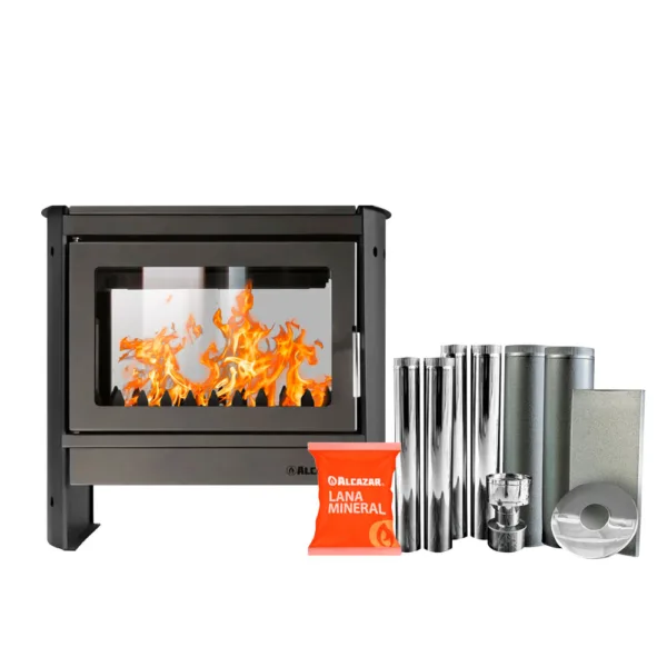 Estufa a Leña Tirolesa Doble Cara con Kit 6"