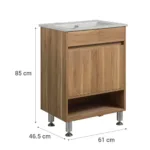 Mueble Vanitorio  con Lavamanos Roble Claro - Imagen 9