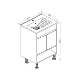 Mueble Vanitorio  con Lavamanos Roble Claro - Imagen 10