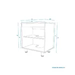 Mueble Base Vanitorio 2 Puertas Blanco Olmo - Imagen 5