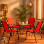 Silla de terraza sling roja - Imagen 4