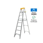 Escalera De tijera Aluminio 2.49 m 7 Peldaños - Imagen 2