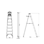 Escalera De tijera Aluminio 2.49 m 7 Peldaños - Imagen 7