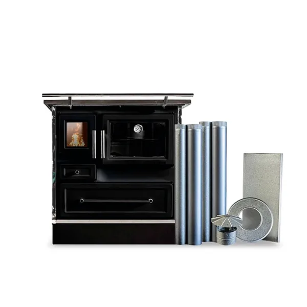 Cocina a Leña Calbuco MZ 90  Negro+Kit de 6"