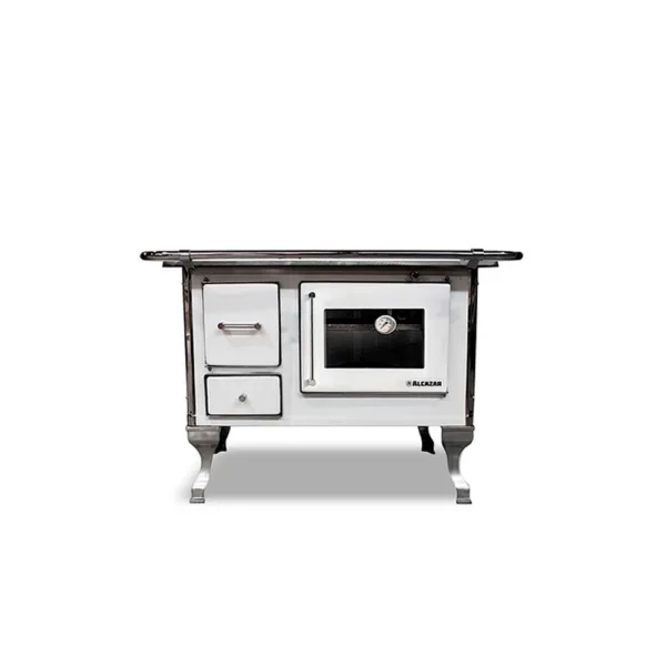 Cocina a Leña 4 Platos Villarrica 70 Blanca