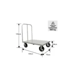 CARRO PLANO ACERO 100X70 300KG - Imagen 2