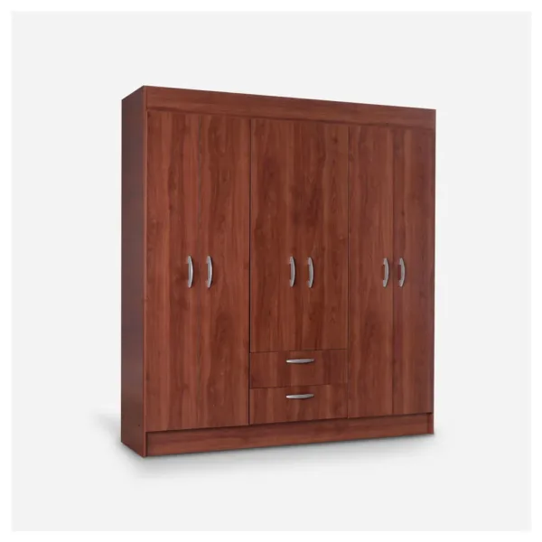 Clóset 6 Puertas 2 Cajones Cerezo