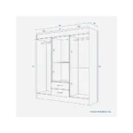 Clóset 6 Puertas 2 Cajones Cerezo - Imagen 6