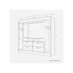 Clóset 2 Puertas 4 Cajones Baker TV 55" - Imagen 6