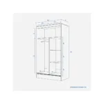 Clóset 2 Puertas Corredera Caburgua Cerezo - Imagen 6