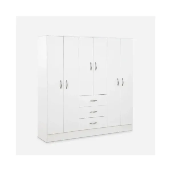 Clóset 6 Puertas 3 Cajones Maipo Blanco