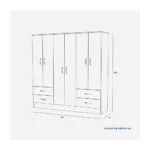 Clóset Maipo 6 Puertas 4 Cajones Blanco - Imagen 11