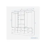 Clóset 6 Puertas 6 Cajones Maipo Cerezo - Imagen 6