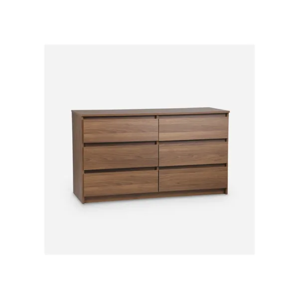 Cómoda 6 Cajones Nórdica Nogal Amazónico