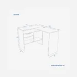 Escritorio Esquinero 2 Cajones Gráfito Olmo - Imagen 4