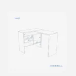 Escritorio Esquinero 2 Cajones Gráfito Olmo - Imagen 5