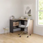 Escritorio Esquinero 2 Cajones Gráfito Olmo - Imagen 7